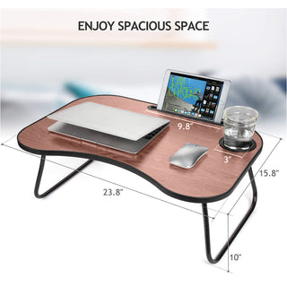 Portable Lap Desk with Built-In Cushion, Laptop Bed Tray with Handle & Phone Holder, Lightweight Laptop Table for Sofa, Bed, Travel & Home Office