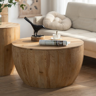 Vintage Style Bucket Shaped Coffee Table Set for Office, Dining Room and Living Room(Set of Two Pieces)