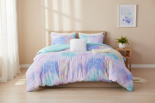 Full/Queen Watercolor Tie Dye Comforter Sets | Dreamy Soft Bedding