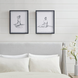 Black and white figure sketch 2-piece framed wall art set, view 3