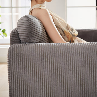 33"Corduroy Fabric Single Sofa, Modern Lounge Chairs Single Sofa with Support Pillow , for Apartment, Office, Living Room & Bedroom