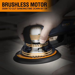 Variable Speed Electric Random Orbital Sander | Brushless 5mm Palm Sander with Case & Dual Pads