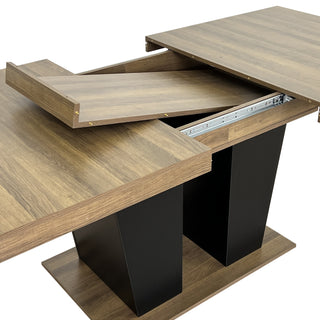 6-Piece Dark Cherry Dining Table Set with Bench – Functional Storage Drawers, 4 Chenille Upholstered Side Chairs, Heavy Duty Rectangular Wooden Dining Set for 6, Classic Kitchen &amp; Dining Room Furniture