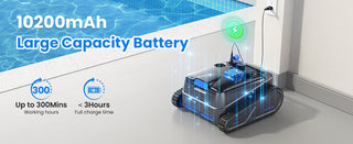 Y50 Cordless Robotic Pool Vacuum Cleaner – Powerful Suction, Automatic Wall Climbing, Hands-Free Debris Removal for In-Ground & Above-Ground Pools