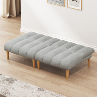 Corduroy fabric, wooden legs convertible sofa bed (Color:Grey)