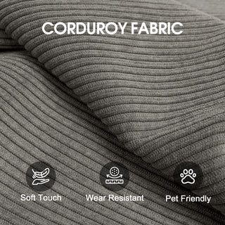78.8' Compression Sofa,Convertible Floor Sofa Bed-with Pillow Back Support Armrest,Comfy Futon Couch Sleeper Bed,Loveseats Boneless Modular Sectional Sofa,Corduroy fabric,for Living Room,Bedroom,Grey