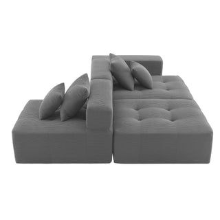 [VIDEO+New]105.5''L Shaped Modular Sectional Sofa,Minimalist Corduroy Floor Couch Set,Convertible Foam-Filled Cloud Compressed Couch for Living Room,3 PC Free Combination,No Assembly Required,3 Colors