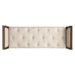 Tufted upholstered bench, view 7