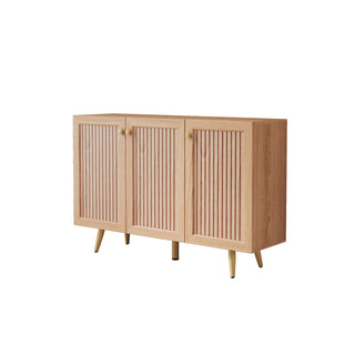 Storage Cabinet with Three Doors, Wood Sideboard Buffet with Adjustable Shelf, Coffee Bar Cabinet, Kitchen Buffet Cupboard - 46.85''W x 13.5''D x 30.7''H