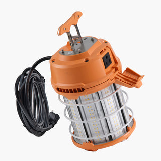 100W LED temporary work light 14,400 lumens in orange