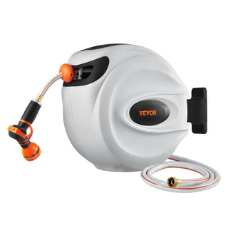 Retractable Hose Reel Water Hose Reel 65'x5/8' 180° Swivel Wall-Mounted
