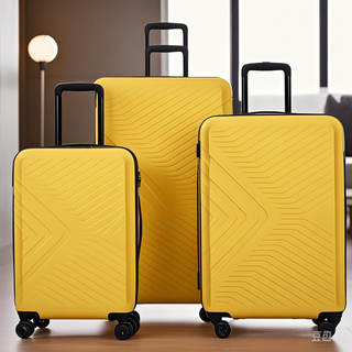 ABS Lightweight 3 Piece Luggage Sets with Spinner Wheels and TSA Lock in Yellow (20/24/28)