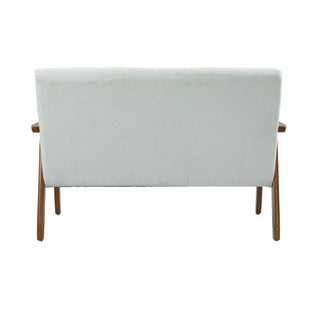 COOLMORE Mid-Century Modern Solid Loveseat Sofa Upholstered Linen Loveseat, 2-Seat Upholstered Loveseat Sofa Modern Couch