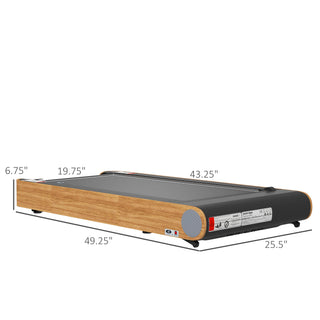 Soozier Under Desk Treadmill – 2.5HP Portable Walking Pad with Bluetooth Speaker, Remote Control, LED Display, 265 lbs Capacity, Wood Look for Home Gym & Office