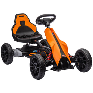 Aosom 12V Electric Go Kart for Kids, Outdoor Ride-On Toy with Forward Backward Drive & Adjustable Speed, Gift for Child 3-8 Years Old, Orange