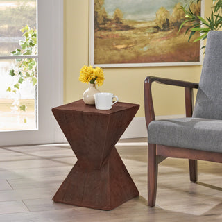 TESS Modern Side Table – Stylish Cent Table Compatible with Living Room, Bedroom, or Office – Versatile Home Furniture with Design and Sturdy Construction,Dark Brown Color