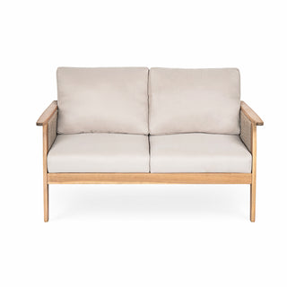 Outdoor 4-piece Acacia Wood and Rope Sectional Patio Sofa Set