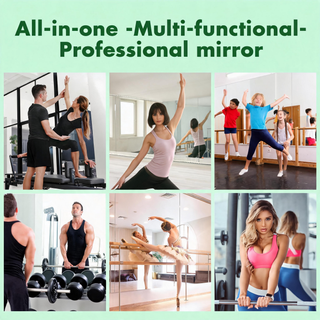 Home Gym Mirror 48' L x 24' W - 2PCS Large Full Body Mirror for Yoga, Fitness, Garage, Dance Studio, Wall-Mounted, 0.16in Tempered Glass Frameless