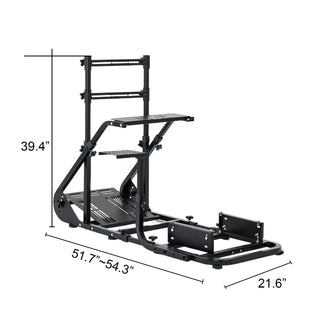 Enhanced Racing Wheel Cockpit | Adjustable Driving Simulator Frame for Fanatec, Thrustmaster & Logitech