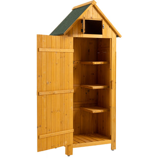 30.3'L x 21.3'W x 70.5'H Outdoor Storage Cabinet Tool Shed – Wooden Garden Shed, Natural Finish