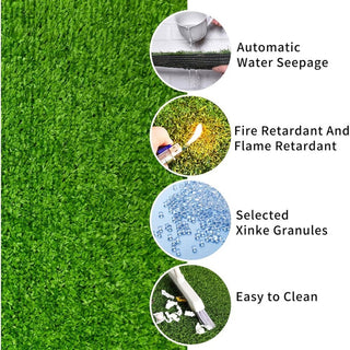 6ft x 10ft Premium Artificial Turf Mat – 0.6" Thick Synthetic Grass with Drainage Holes & Rubber Backing, Ideal for Pet Areas, Garden, Lawn, Patio & Balcony Decor