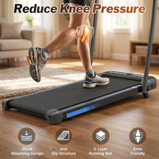 3 in 1 Under Desk Treadmill with Incline,Foldable Treadmills for Home, Walking Pad with Handle Bar for Walking and Jogging, with Remote Control & LED Display