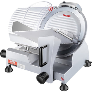 240W Commercial Electric Meat Slicer | 10" Carbon Steel Deli Food Slicer with Adjustable Thickness
