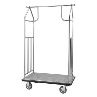 Hotel Luggage Cart 800 LBS Brushed Stainless Steel Finish Bellman's Cart