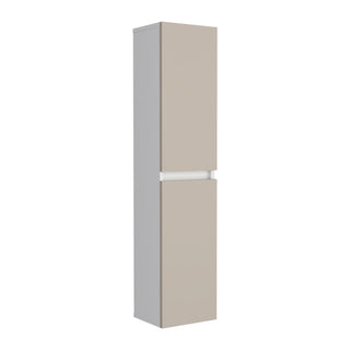 High Two-Door Wall Cabinet with Interior Shelf, White