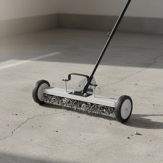 24'' Rolling Magnetic Pick-Up Sweeper, Heavy Duty Push-Type with Release, for Nails Needles Screws Collection,30 Pound Capacity
