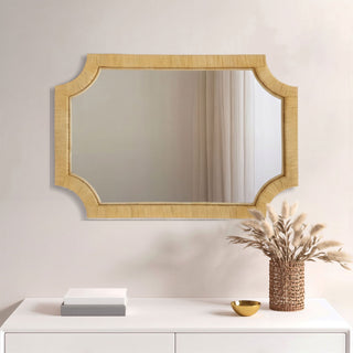 1-Piece Natural Rattan Wall Mirror