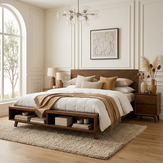 King platform bed frame, view 2
