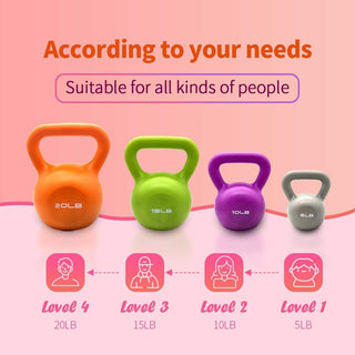 20LB Kettlebell Set – Vinyl Coated Kettlebell for Women, Strength Training Weight with Wide Comfortable Grip for Home Gym Workouts