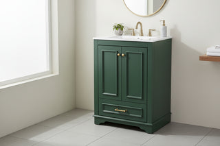 Modern White Bathroom Vanity with Ceramic Sink - Freestanding Storage Cabinet with Soft-Closing Doors