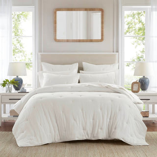 3-Piece King Cotton Gauze  Embroidered Quilt Set,White