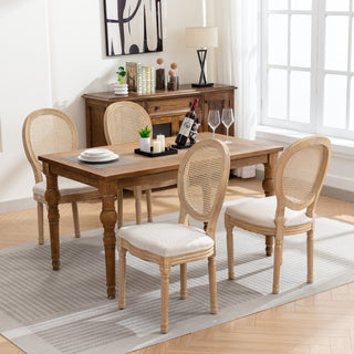 French Style Dining Chair Set of 2, Cream