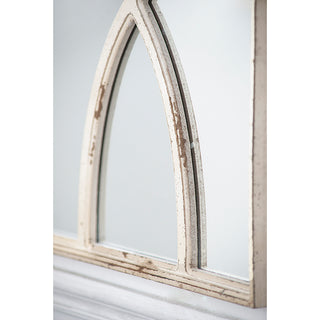16" x 23" Rectangular Wooden Wall Mirrors with Distressed White Frame, Vertical or Horizontal Display – Set of 2, Home Decor for Living Room