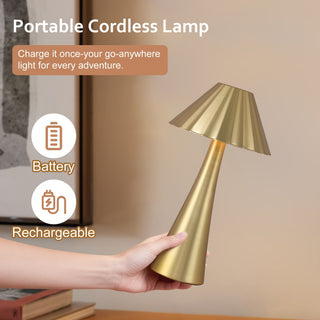 10.5 inch Modern Mini Table Lamp Set of 2, Gold