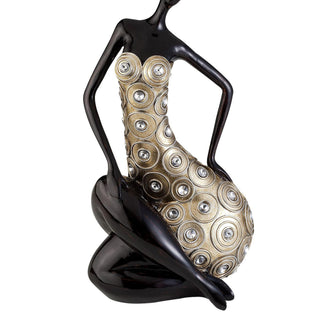 12.25" Tall Polyresin Decorative Sitting Woman Statue" Twilight"