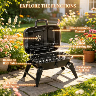 Small Charcoal Grill,Portable Grill,Outdoor Tabletop Grill