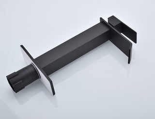 Modern Waterfall Spout Bathroom Faucet - Single Handle Vanity Sink Faucet in Brushed Nickel &amp; Matte Black
