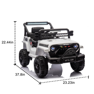 12V kids ride-on electric truck white, view 2