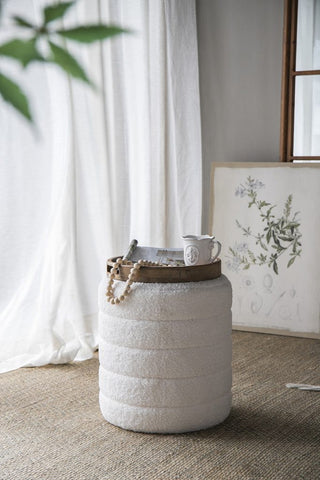 S/5 French Country Home Decor Collection (Includes an artificial plant, vase, trays, stool and side table)