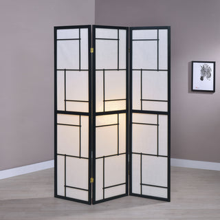 Reese Black 3-Panel Room Divider Folding Shoji Screen