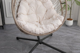 
Outdoor Egg-shaped Hanging Chair with Stand, Patio Egg-shaped Swing Chair, Indoor Rocking Chair, Outdoor Hammock Egg-shaped Chair, Beige
