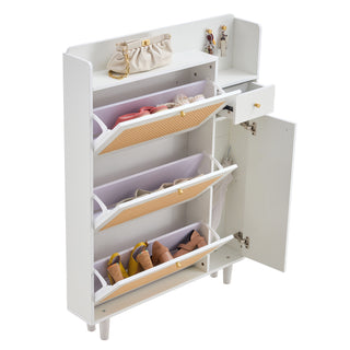 Modern Minimalist Storage Cabinet - Japanese Rattan Shoe Cabinet, Bed Top Cabinet, Small Home Furniture for Corridors and Living Rooms - GZ-DI-03