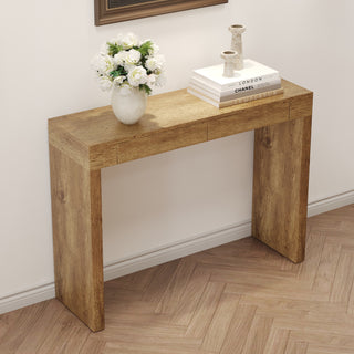 Elegant Natural Wood Grain Bar Table-50 Inches Long, a Practical Choice foElegant Natural Wood Grain Bar Table - 50 Inches Long with Two Drawers, Versatile Bar Table or Desk for Modern Homesr Modern Homes.Wood Grain Texture Sticker,Equipped With Two Drawers.Serving As A Bar Table Or A Desk.