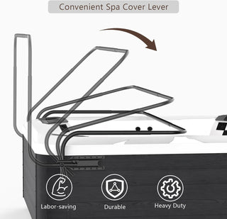 Universal Hot Tub Cover Lift – Side Mount Spa Cover Lifter with Adjustable Height & Aluminum Brackets
