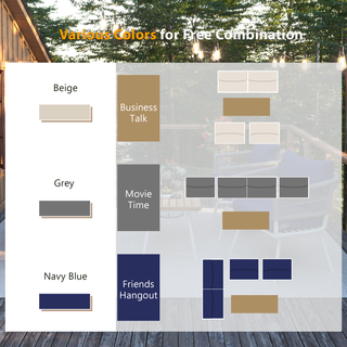 K&K 4-Piece Boho Rope Patio Furniture Set – Outdoor Furniture with Acacia Wood Table, Deep Seating & Thick Cushions for Backyard, Porch, Balcony – Beige