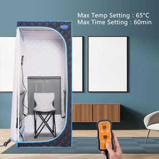 Full Size Portable Infrared Sauna Tent | Home Spa w/ Heating Foot Pad &amp; Reading Light (Black)